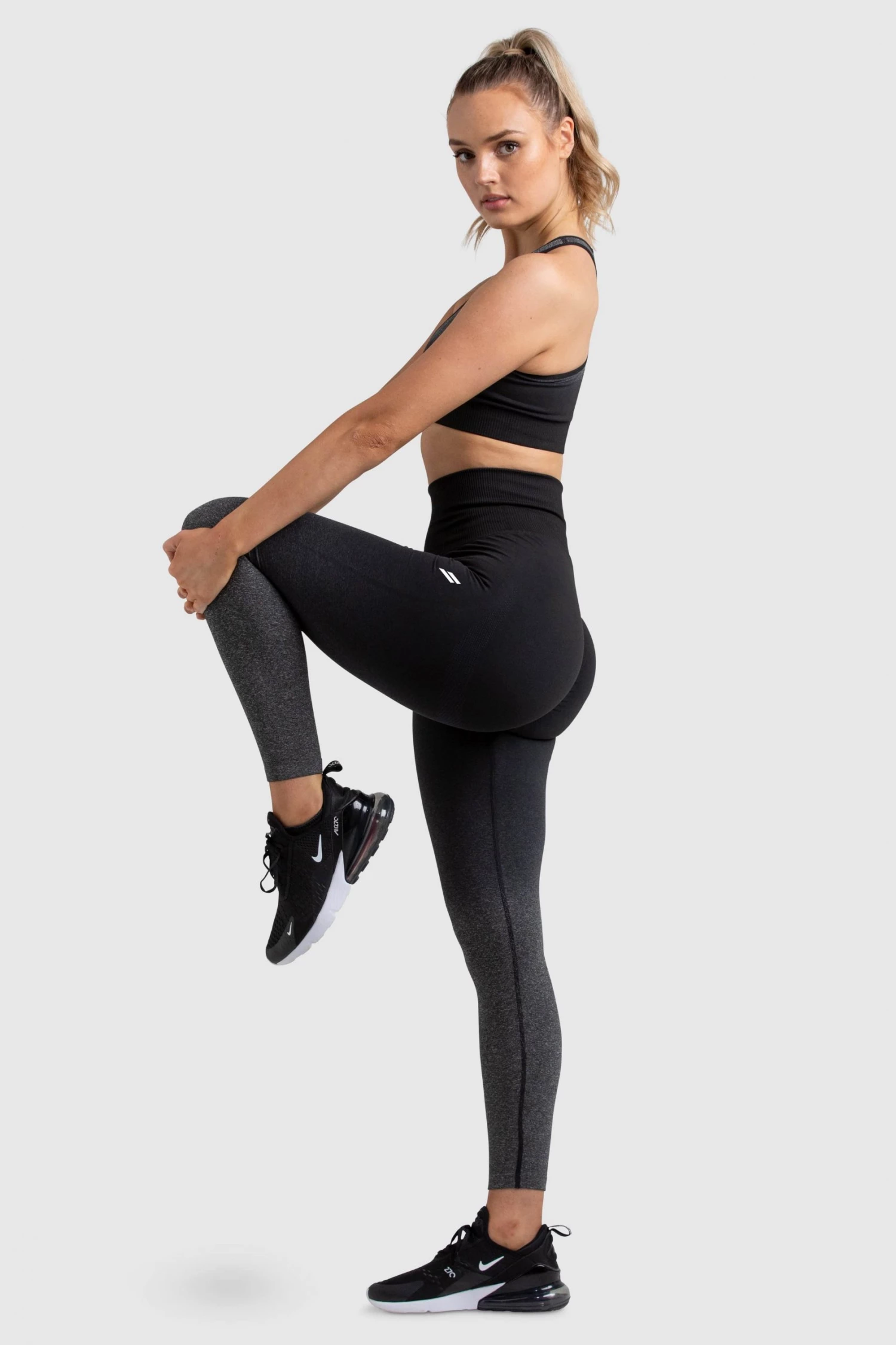 Pony Womens Ombre Scrunch Seamless Leggings - Black
