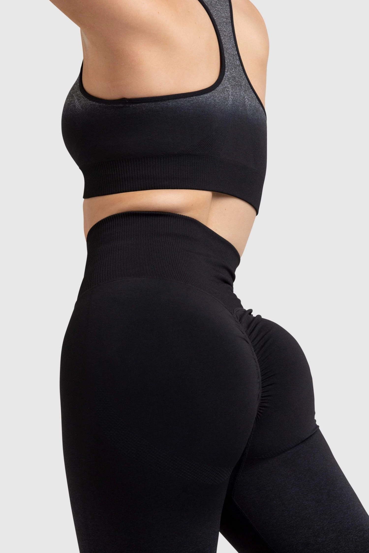 Pony Womens Ombre Scrunch Seamless Leggings - Black