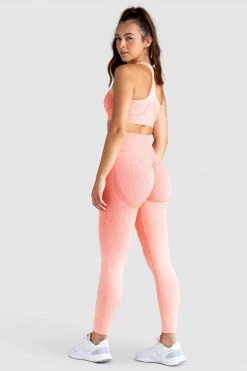 Pony Womens Ombre Scrunch Seamless Leggings - Coral