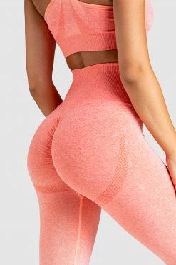 Pony Womens Ombre Scrunch Seamless Leggings - Coral