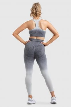 Pony Womens Ombre Scrunch Seamless Leggings - Grey
