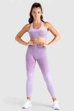 Pony Ombre Scrunch Seamless Leggings - Purple