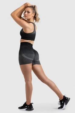 Pony Womens Ombre Scrunch Seamless Shorts - Black