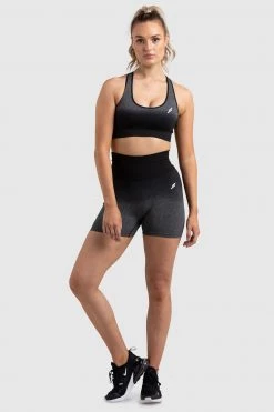 Pony Womens Ombre Scrunch Seamless Shorts - Black