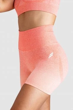 Pony Womens Ombre Scrunch Seamless Shorts - Coral