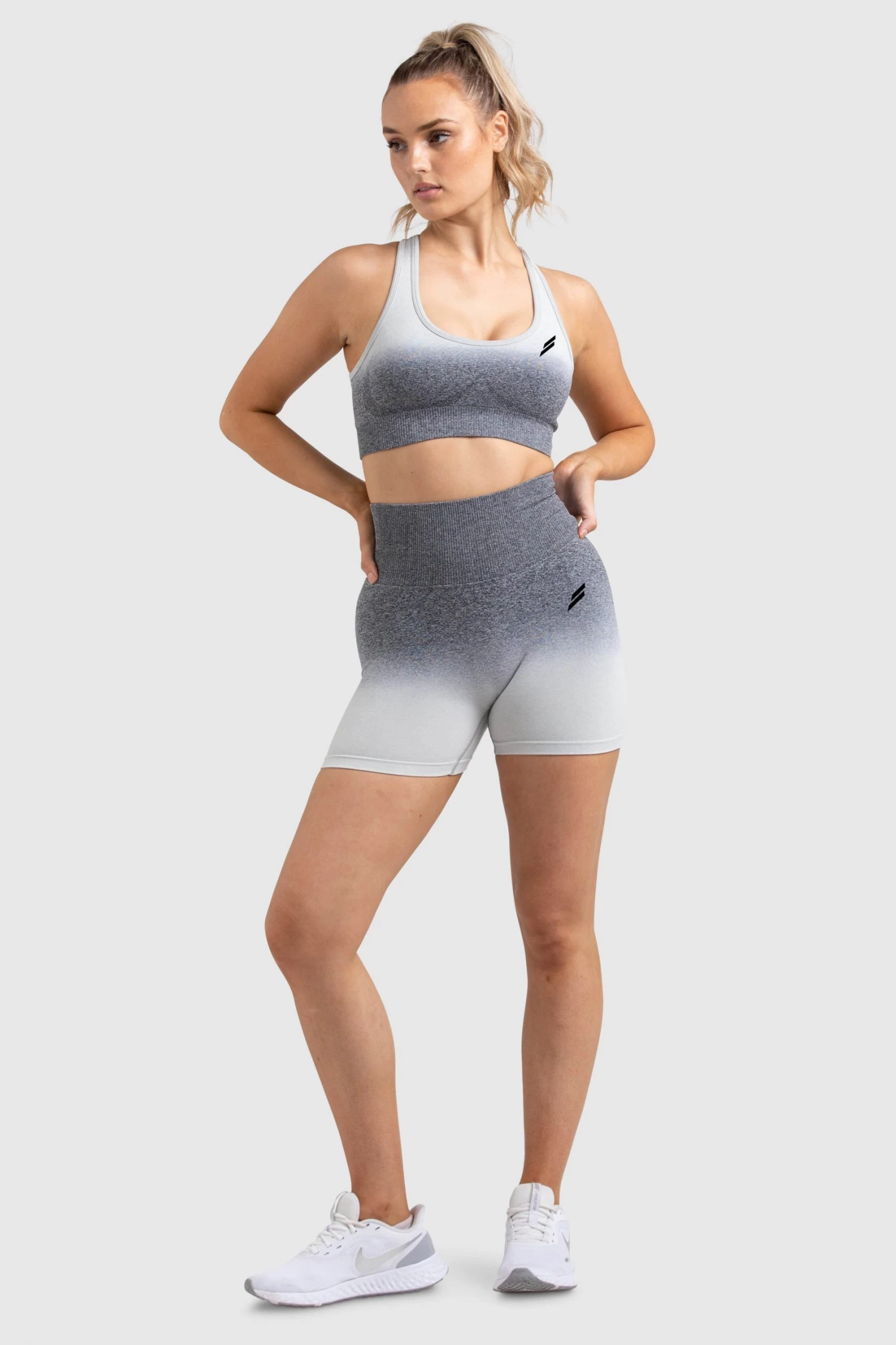 Pony Ombre Scrunch Seamless Shorts - Grey
