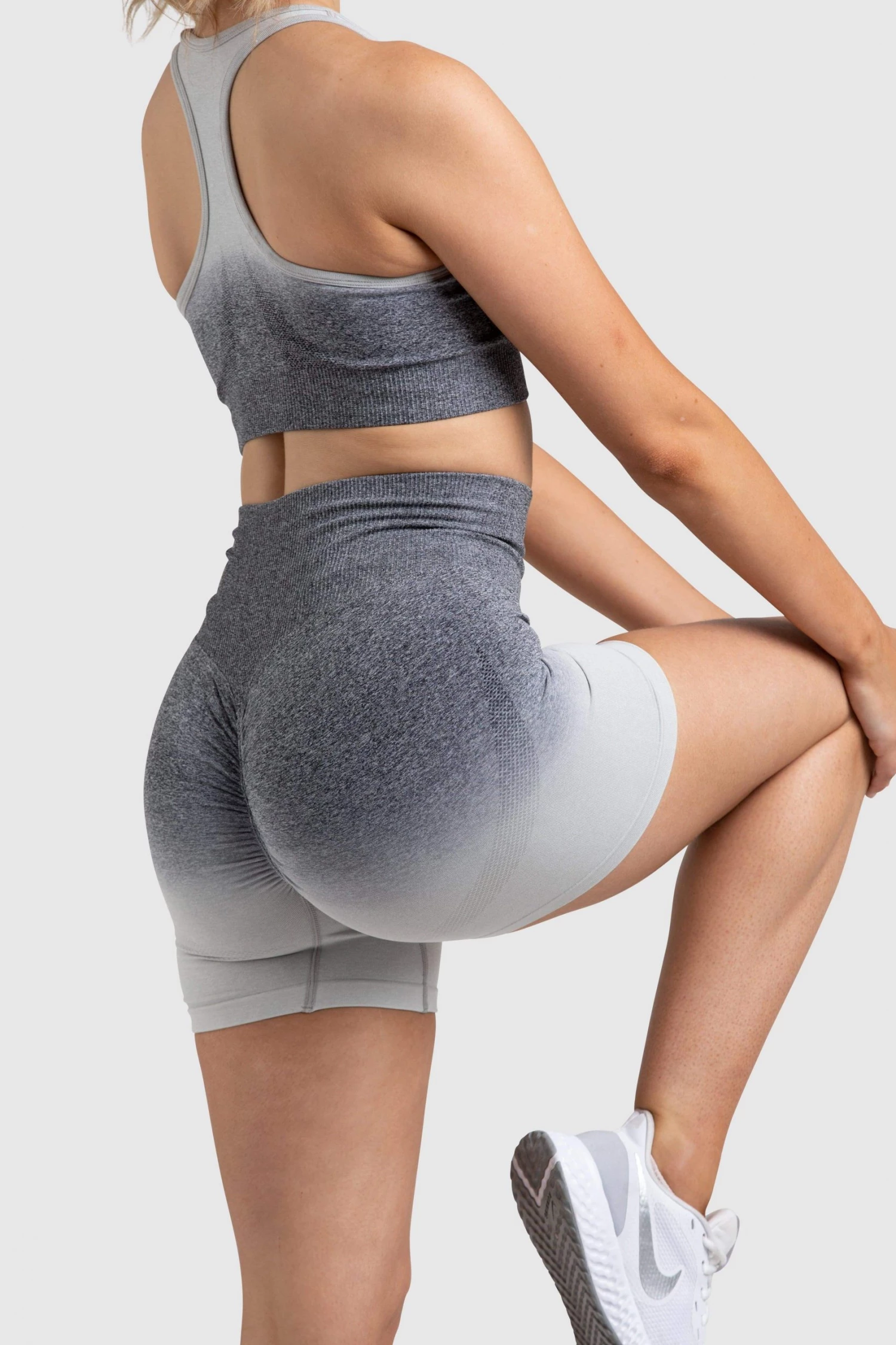 Pony Ombre Scrunch Seamless Shorts - Grey