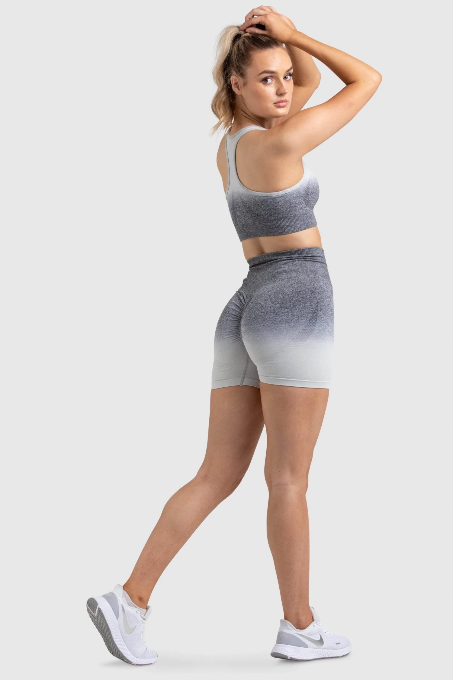 Pony Ombre Scrunch Seamless Shorts - Grey