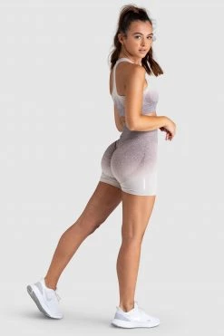Pony Womens Ombre Scrunch Seamless Shorts - Taupe