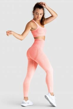 Pony Womens Ombre Seamless Crop - Coral