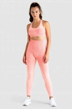 Pony Womens Ombre Seamless Crop - Coral