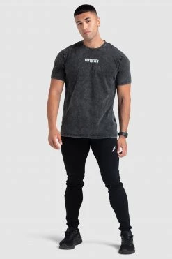 Aivory Origin Acid Wash Regular Fit Tee - Black