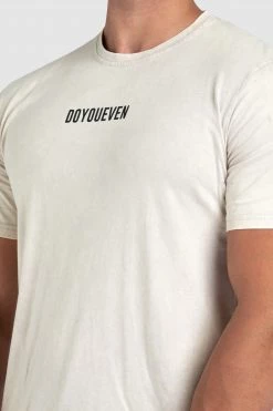 Aivory Origin Acid Wash Regular Fit Tee - Light Taupe Mens