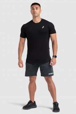 Aivory Origin Acid Wash Shorts - Black Mens