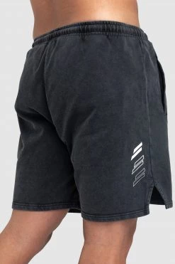 Aivory Origin Acid Wash Shorts - Black Mens