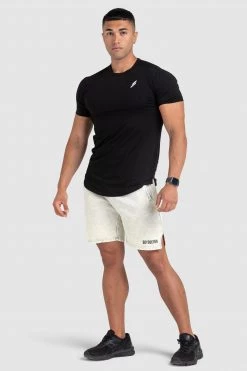 Aivory Mens Origin Acid Wash Shorts - Light Taupe