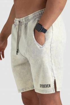 Aivory Mens Origin Acid Wash Shorts - Light Taupe