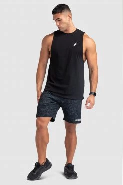 Aivory Origin Marble Shorts - Black Mens