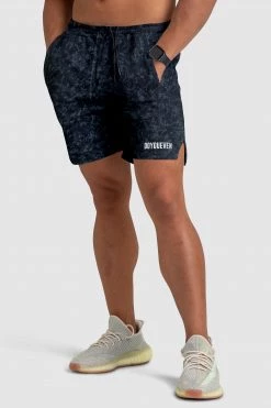 Aivory Origin Marble Shorts - Black Mens