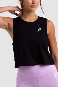 Aivory Progress Cropped Tank - Black Womens