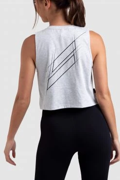 Aivory Womens Progress Cropped Tank - Light Marl