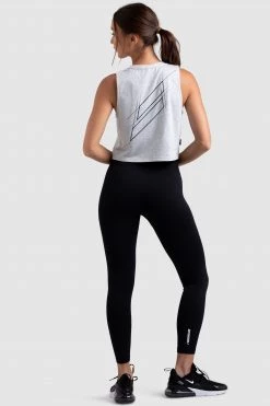 Aivory Womens Progress Cropped Tank - Light Marl