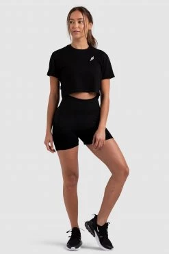Aivory Progress Cropped Tee - Black