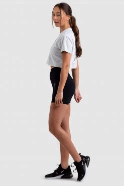 Aivory Womens Progress Cropped Tee - Light Marl