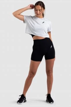 Aivory Womens Progress Cropped Tee - Light Marl