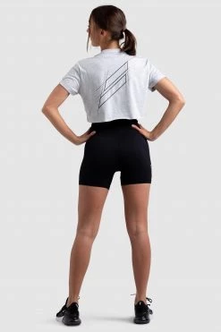 Aivory Womens Progress Cropped Tee - Light Marl