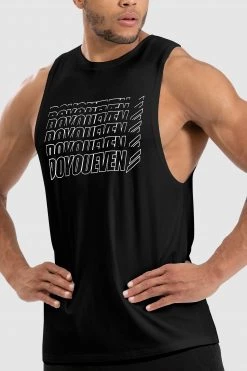 Darren Retro Muscle Tank - Black Mens