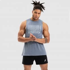 Darren Retro Muscle Tank - Dusty Blue