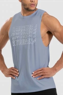 Darren Retro Muscle Tank - Dusty Blue