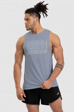 Darren Retro Muscle Tank - Dusty Blue