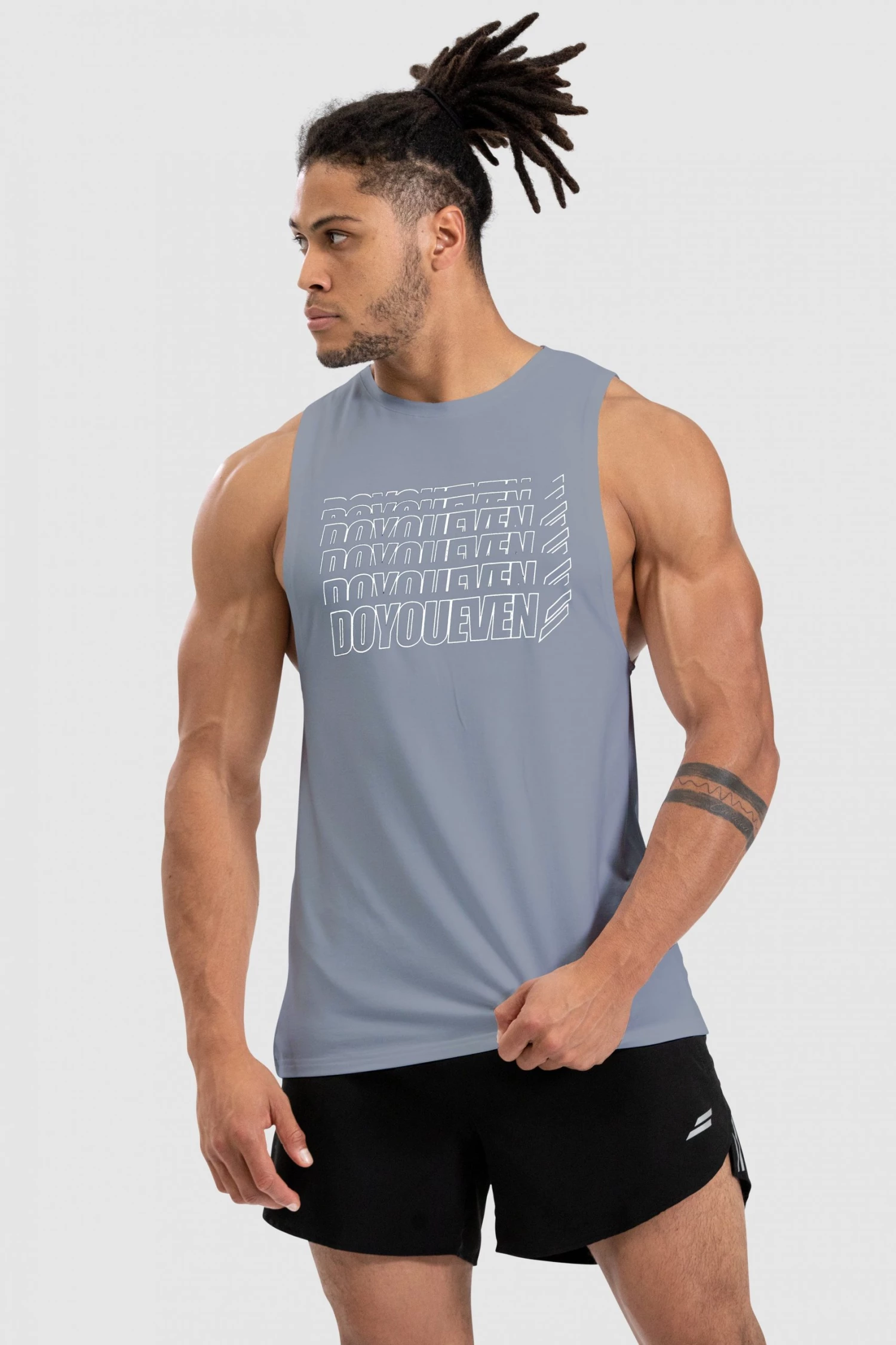 Darren Retro Muscle Tank - Dusty Blue
