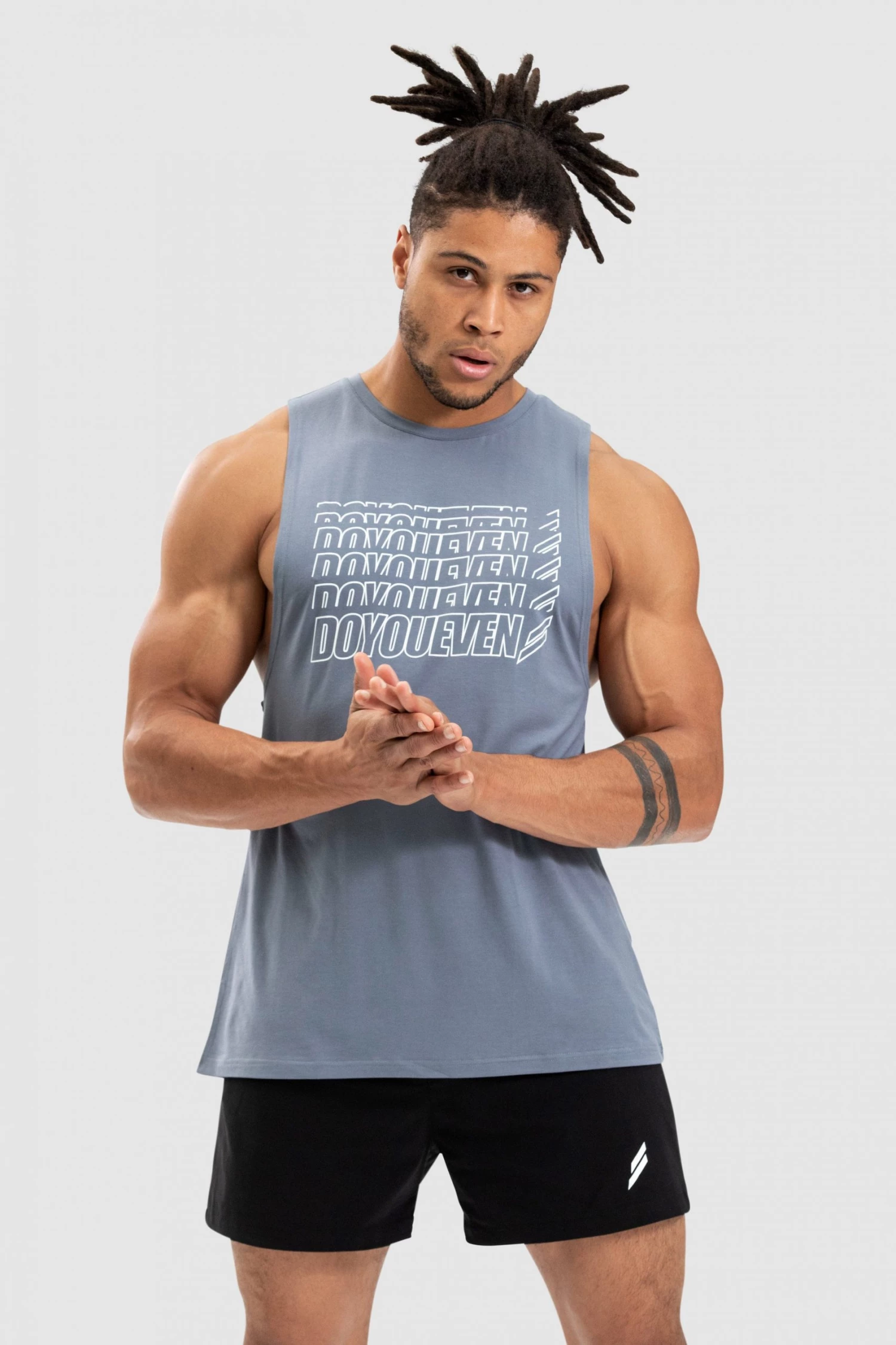 Darren Retro Muscle Tank - Dusty Blue