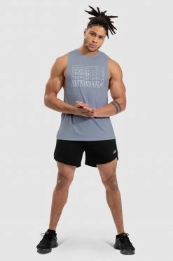 Darren Retro Muscle Tank - Dusty Blue