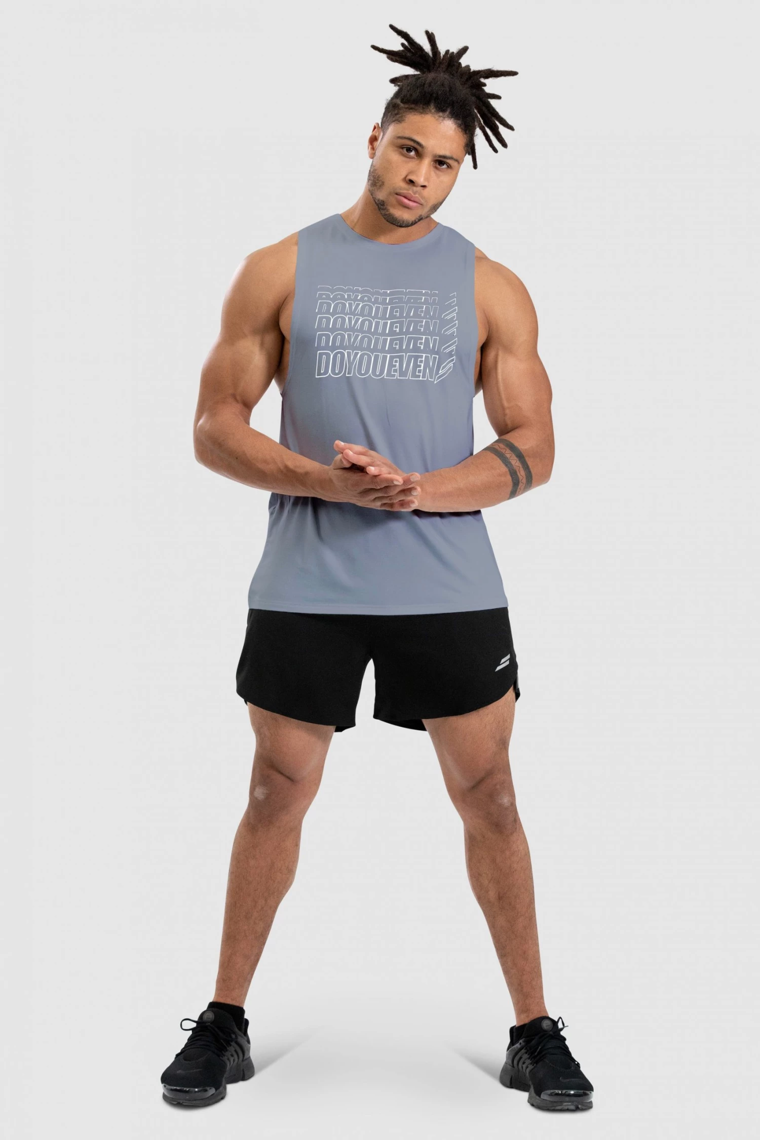 Darren Retro Muscle Tank - Dusty Blue
