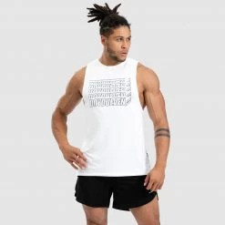 Darren Retro Muscle Tank - White Mens
