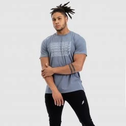 Darren Retro Regular Fit Tee - Dusty Blue