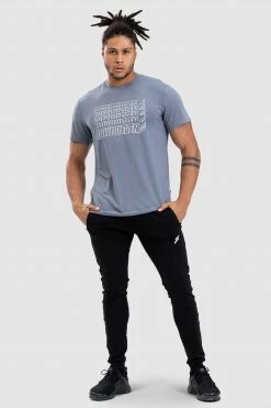 Darren Retro Regular Fit Tee - Dusty Blue