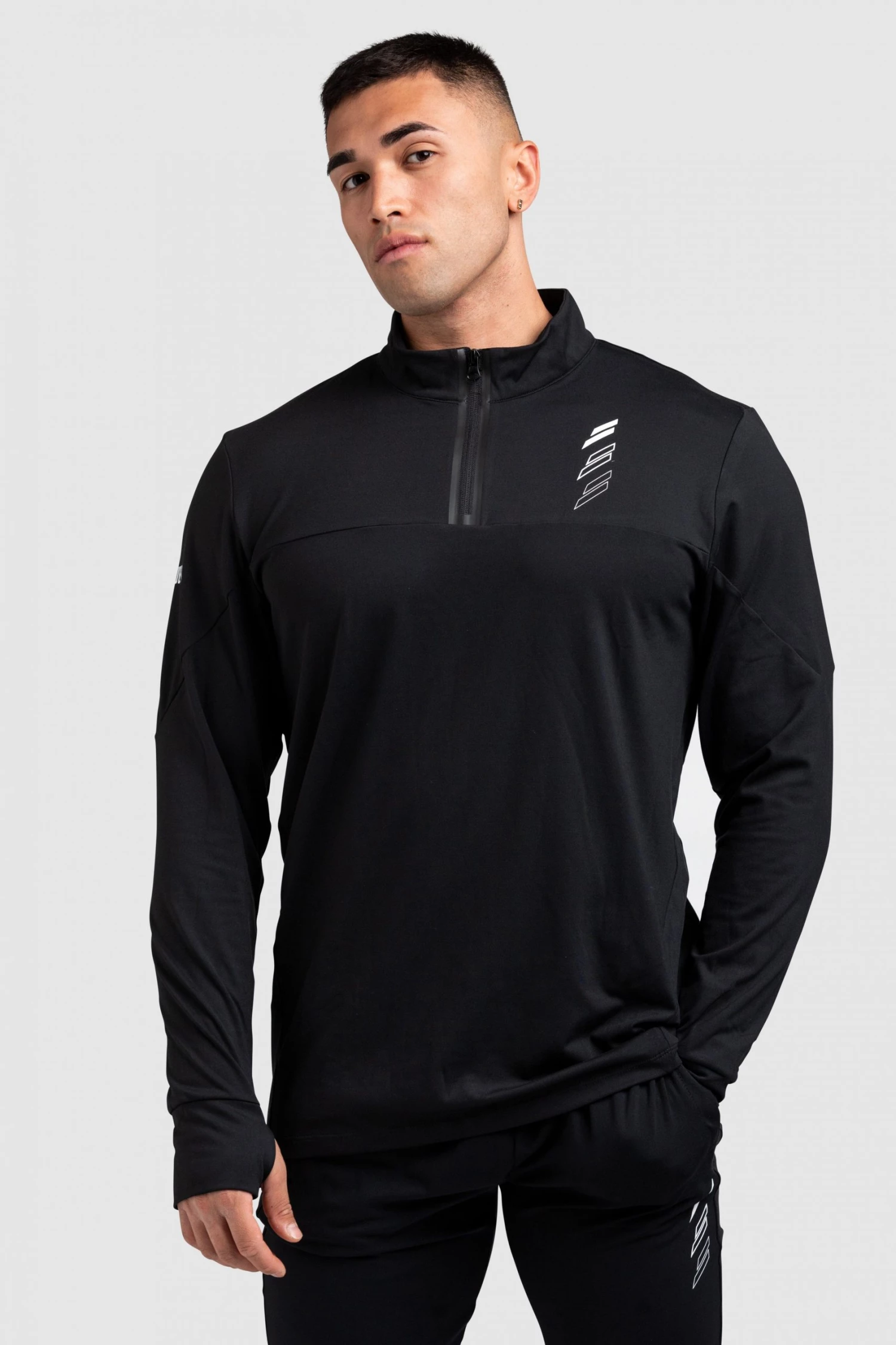 Darren Revive ¼ Zip Pullover - Black Mens