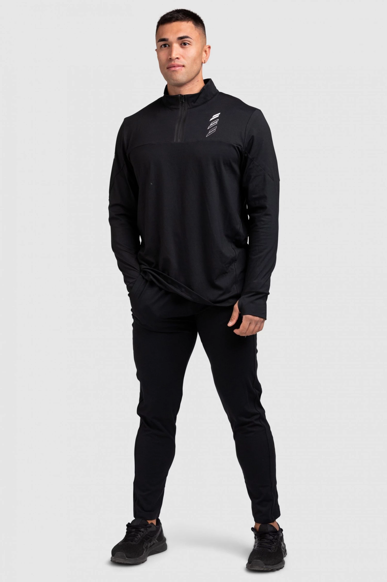 Darren Revive ¼ Zip Pullover - Black Mens