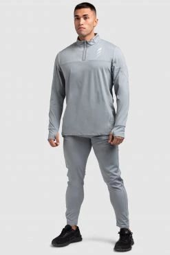 Darren Mens Revive ¼ Zip Pullover - Cool Grey