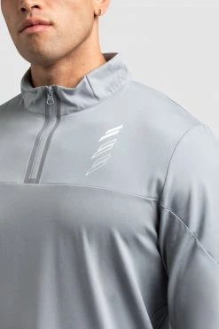 Darren Mens Revive ¼ Zip Pullover - Cool Grey