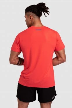 Darren Mens Run Regular Fit Tee - Fire Red