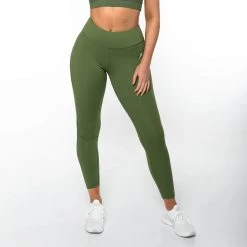 Female Outlet Side Mesh Leggings - Olive Womens
