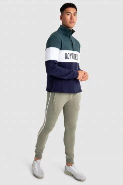 Aivory Standout ¼ Zip Jumper - Green/Navy
