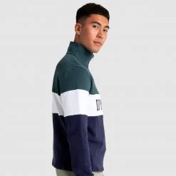 Aivory Standout ¼ Zip Jumper - Green/Navy