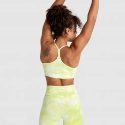 Aivory Tie Dye Crop - Citrus Yellow Womens